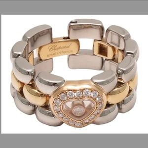 Chopard Happy Diamonds Two-Tone Links Ring, Size 4.5